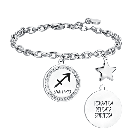 BRACELET FEMME EN ACIER SIGNE DU ZODIAQUE SAGITTAIRE PLAQUE