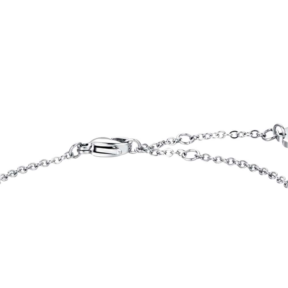 BRACELET FEMME EN ACIER AVEC CŒUR EN CRISTAL BLANC