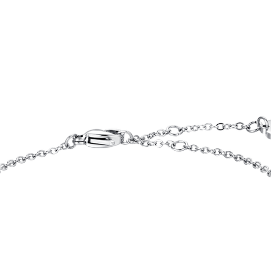 BRACELET FEMME EN ACIER AVEC CŒUR EN CRISTAL BLANC