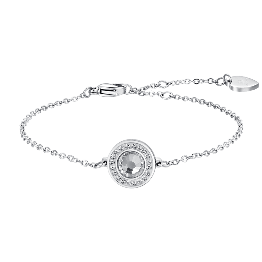 BRACELET FEMME EN ACIER AVEC ÉLÉMENT EN CRISTAL BLANC