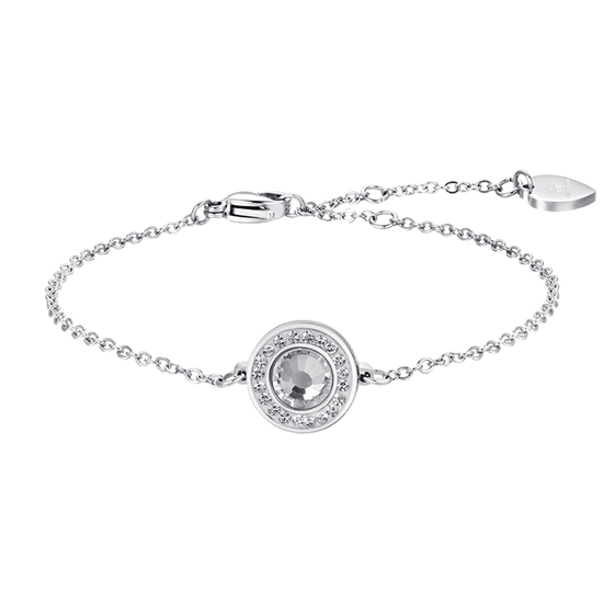 BRACELET FEMME EN ACIER AVEC ÉLÉMENT EN CRISTAL BLANC