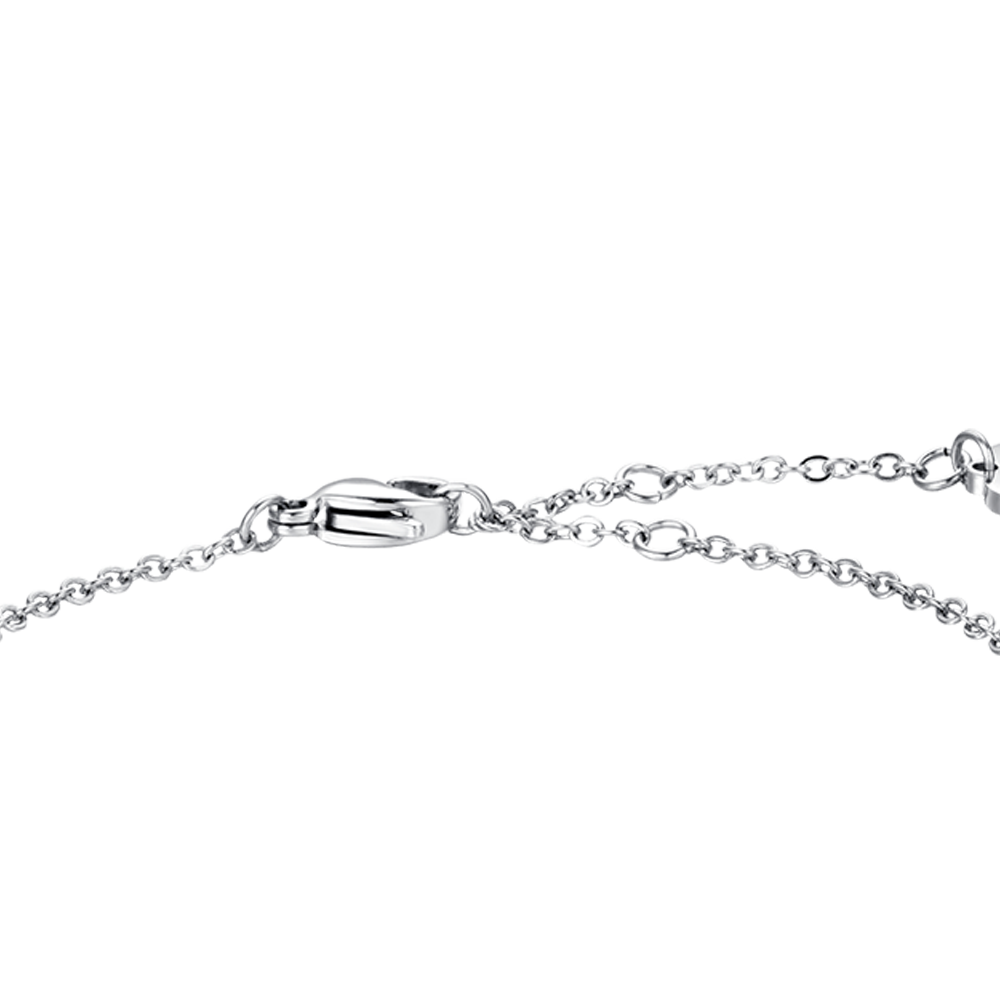 BRACELET FEMME EN ACIER AVEC ÉLÉMENT EN CRISTAL BLANC