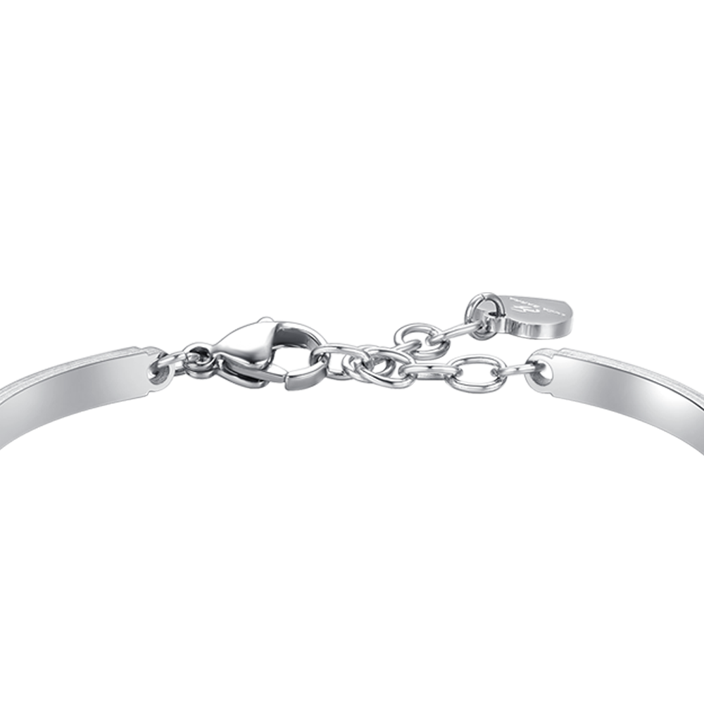 BRACELET FEMME EN ACIER AVEC CŒUR EN CRISTAL BLANC