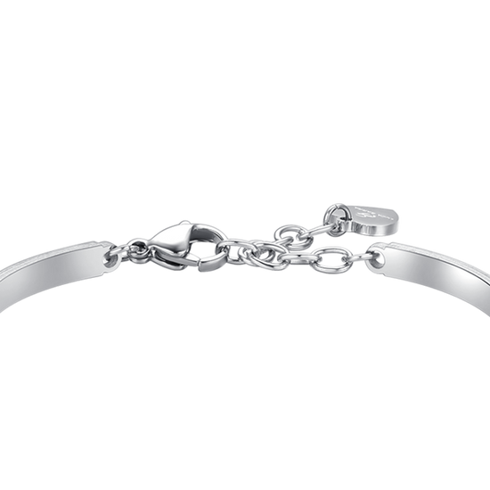 BRACELET FEMME EN ACIER AVEC CŒUR EN CRISTAL BLANC