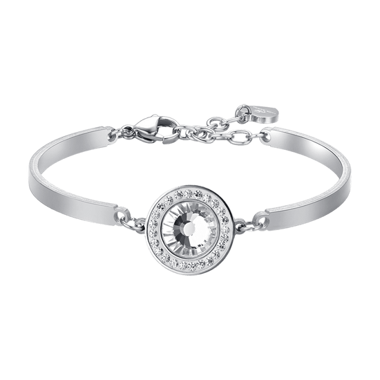 BRACELET FEMME EN ACIER AVEC ÉLÉMENT EN CRISTAL BLANC