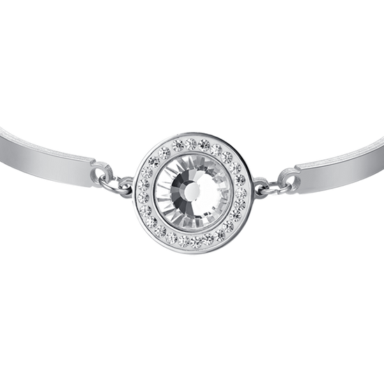 BRACELET FEMME EN ACIER AVEC ÉLÉMENT EN CRISTAL BLANC