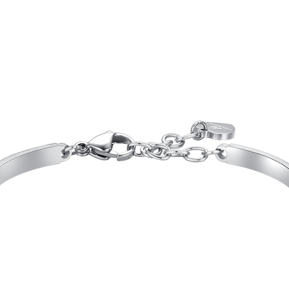 BRACELET FEMME EN ACIER AVEC ÉLÉMENT EN CRISTAL BLANC