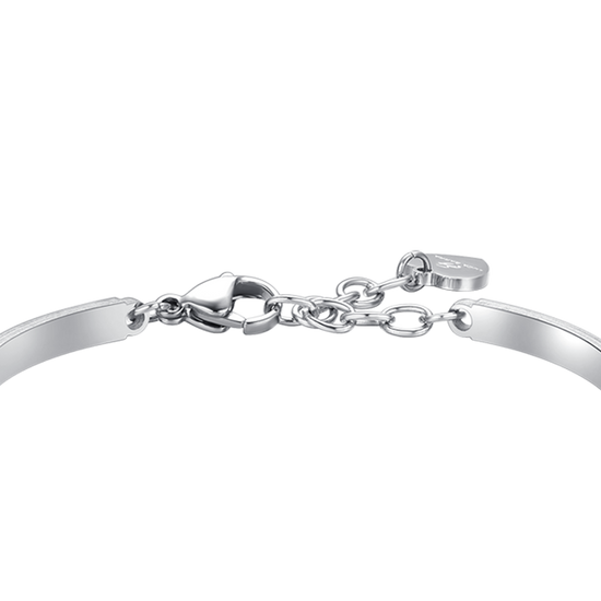 BRACELET FEMME EN ACIER AVEC ÉLÉMENT EN CRISTAL BLANC