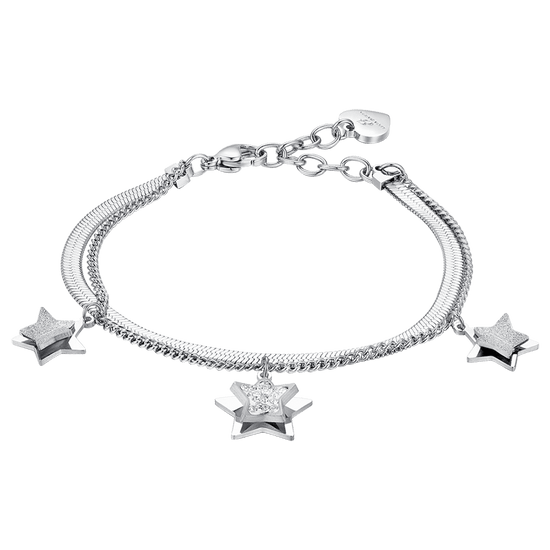 BRACELET FEMME EN ACIER ÉTOILÉ AVEC CRISTAUX BLANCS