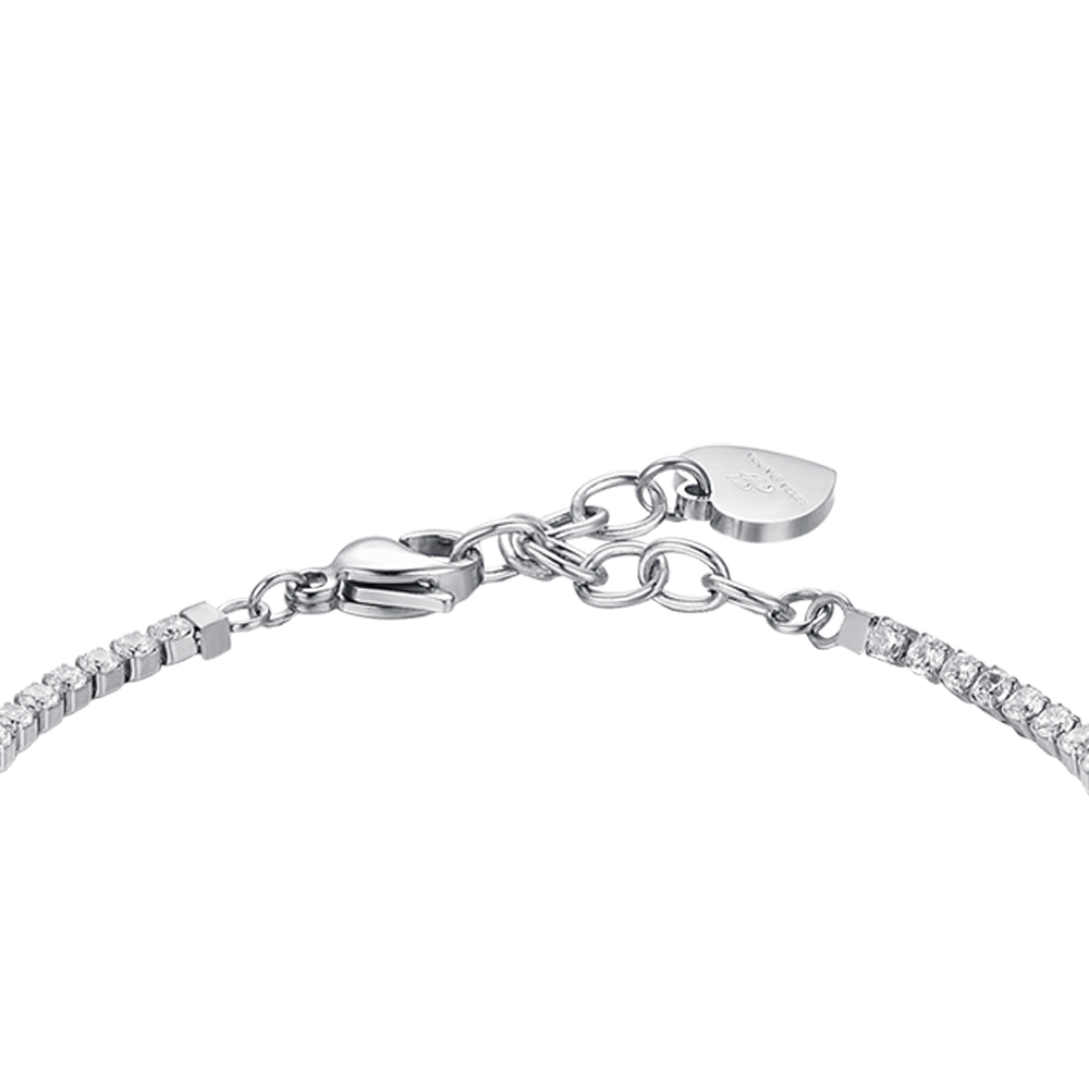 BRACELET DE TENNIS POUR FEMME EN ACIER AVEC CRISTAUX BLANCS ET PAPILLONS