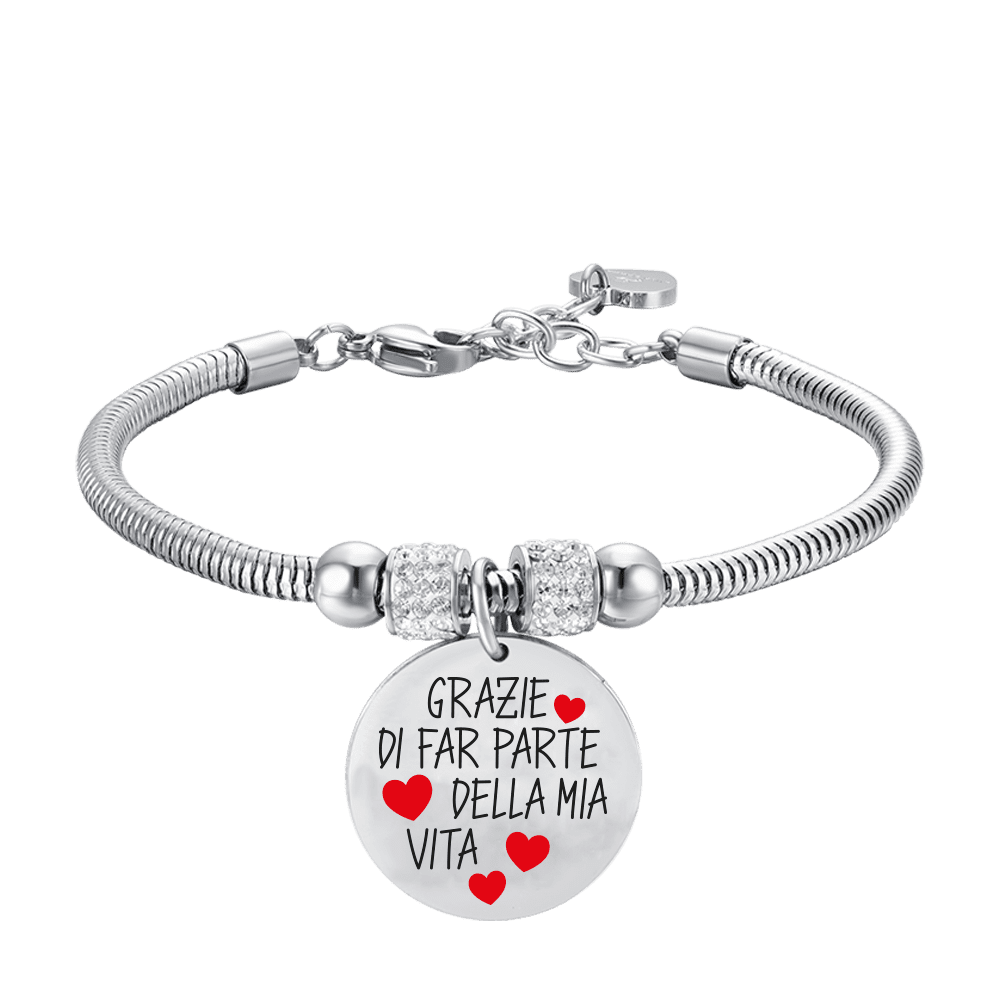 BRACELET EN ACIER POUR DAMES MERCI DE FAIRE PARTIE DE MA VIE