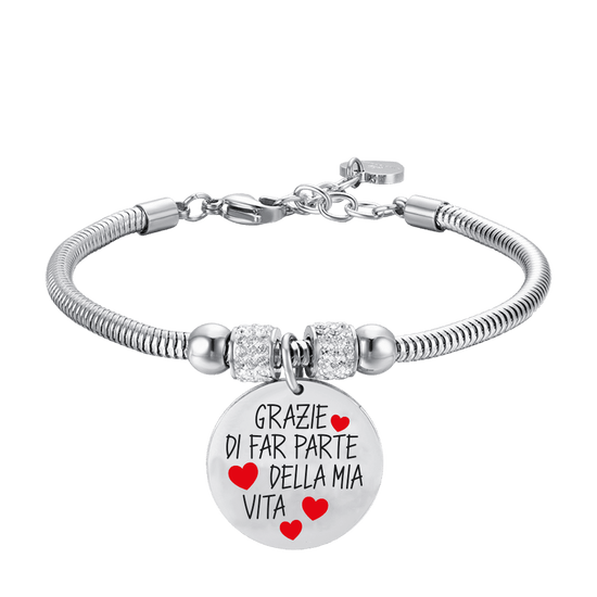 BRACELET EN ACIER POUR DAMES MERCI DE FAIRE PARTIE DE MA VIE