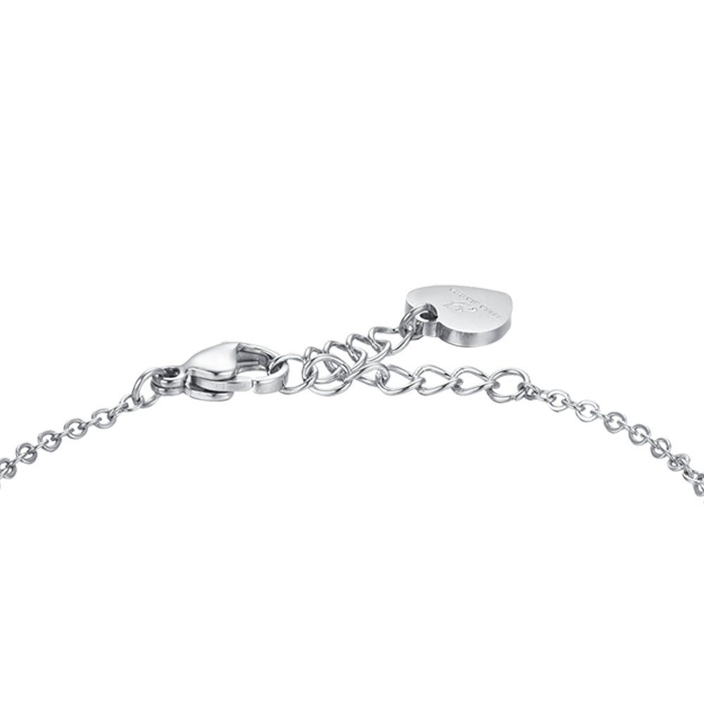 BRACELET FEMME EN ACIER ÉLÉMENTS RONDS AVEC CRISTAUX BLANCS