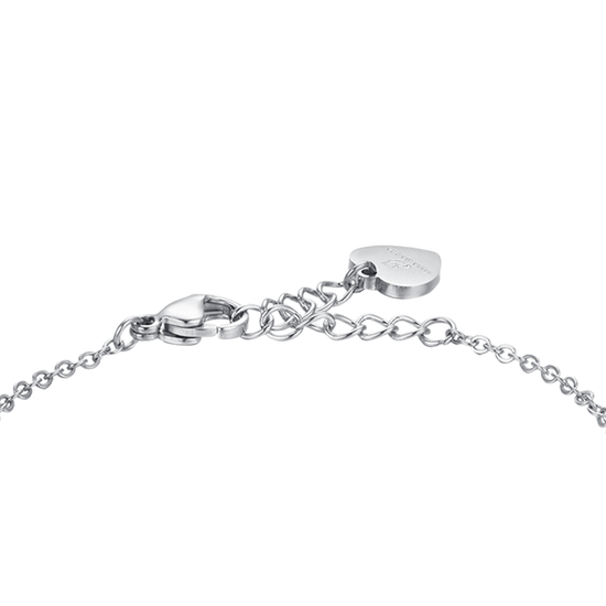 BRACELET FEMME EN ACIER ÉLÉMENTS RONDS AVEC CRISTAUX BLANCS