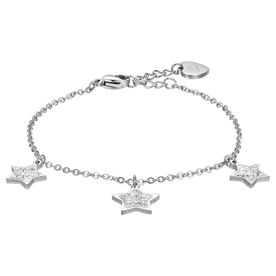 BRACELET FEMME EN ACIER ÉTOILÉ AVEC CRISTAUX BLANCS