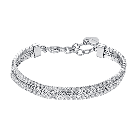 BRACELET TENNIS POUR FEMME EN ACIER AVEC CRISTAUX BLANCS