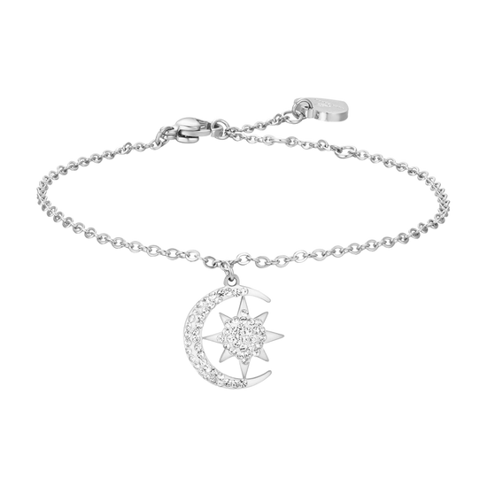 BRACELET FEMME ÉTOILE ET LUNE EN ACIER