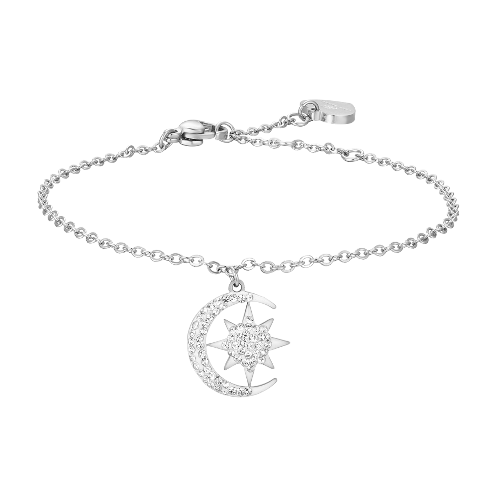 BRACELET FEMME ÉTOILE ET LUNE EN ACIER