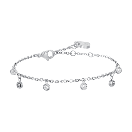 BRACELET FEMME EN ACIER CRISTAL BLANC