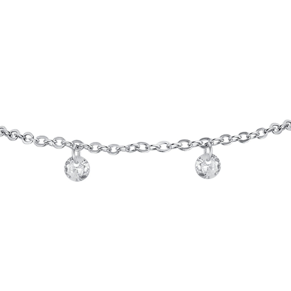 BRACELET FEMME EN ACIER CRISTAL BLANC