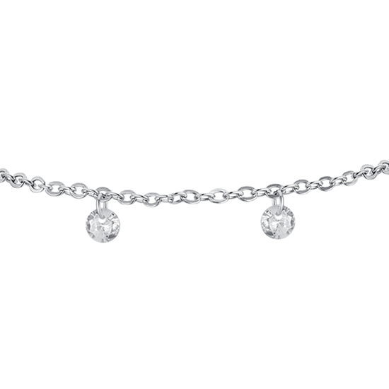 BRACELET FEMME EN ACIER CRISTAL BLANC