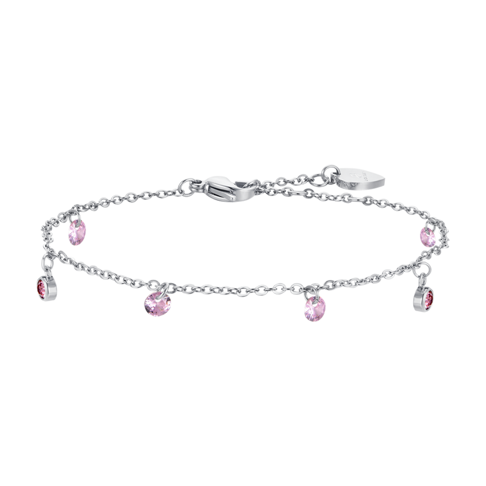 BRACELET FEMME EN ACIER CRISTAL ROSE