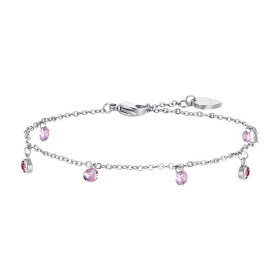 BRACELET FEMME EN ACIER CRISTAL ROSE