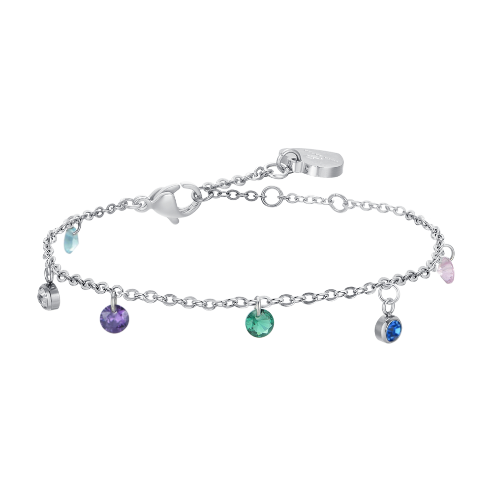 BRACELET FEMME EN ACIER CRISTAL MULTICOLORE