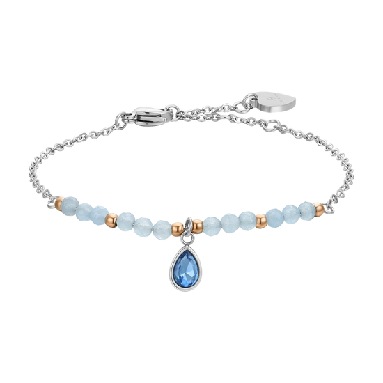 BRACELET FEMME EN ACIER AGATE BLEUE