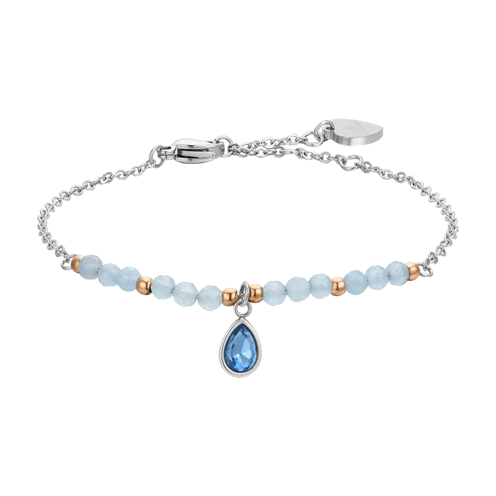 BRACELET FEMME EN ACIER AGATE BLEUE