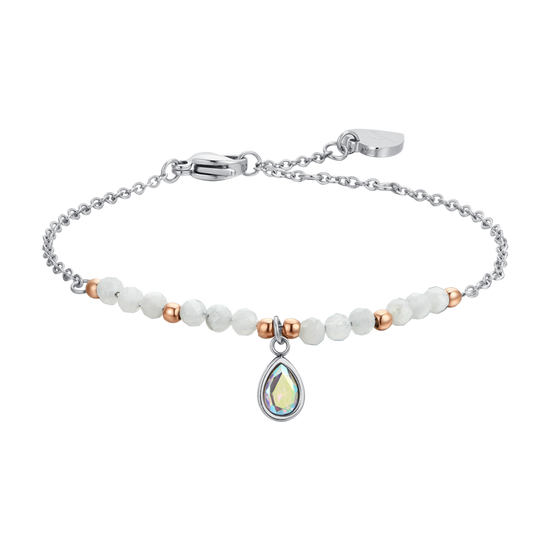 BRACELET FEMME EN ACIER AGATE BLANC