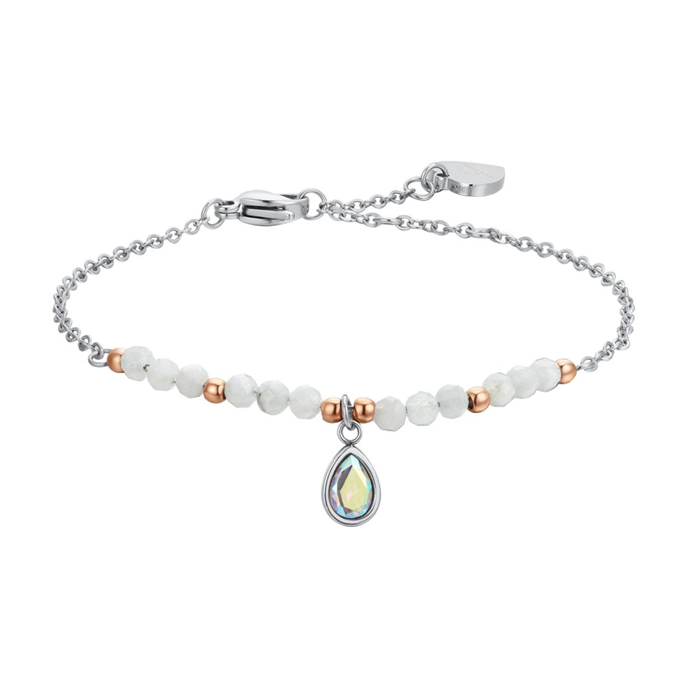 BRACELET FEMME EN ACIER AGATE BLANC