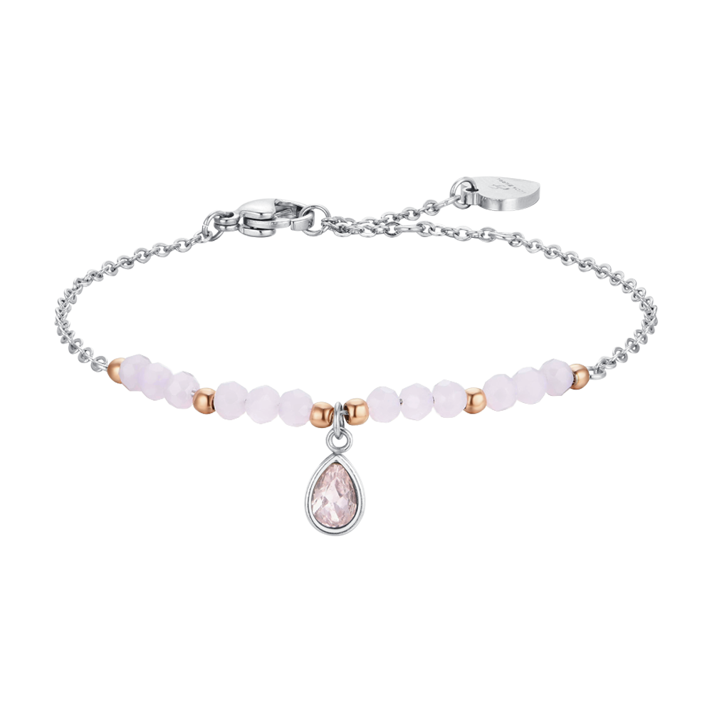 BRACELET FEMME EN ACIER ROSE AGATE Luca Barra