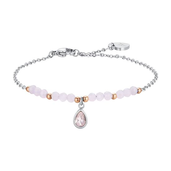 BRACELET FEMME EN ACIER ROSE AGATE Luca Barra