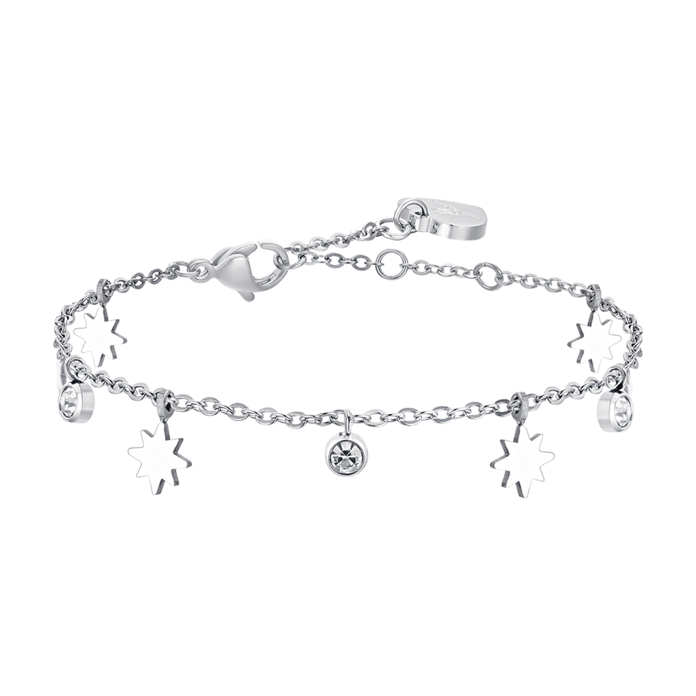 BRACELET FEMME SISSI ÉTOILE ET CRISTAUX EN ACIER