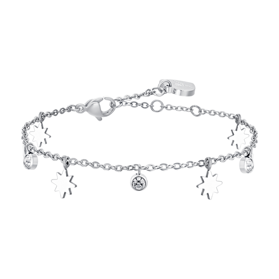 BRACELET FEMME SISSI ÉTOILE ET CRISTAUX EN ACIER