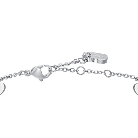 BRACELET FEMME EN ACIER AVEC CŒURS ET CRISTAUX