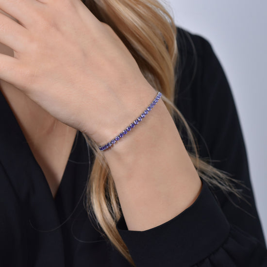 BRACELET DE TENNIS POUR DAMES CRYSTAUX POURPRES Luca Barra