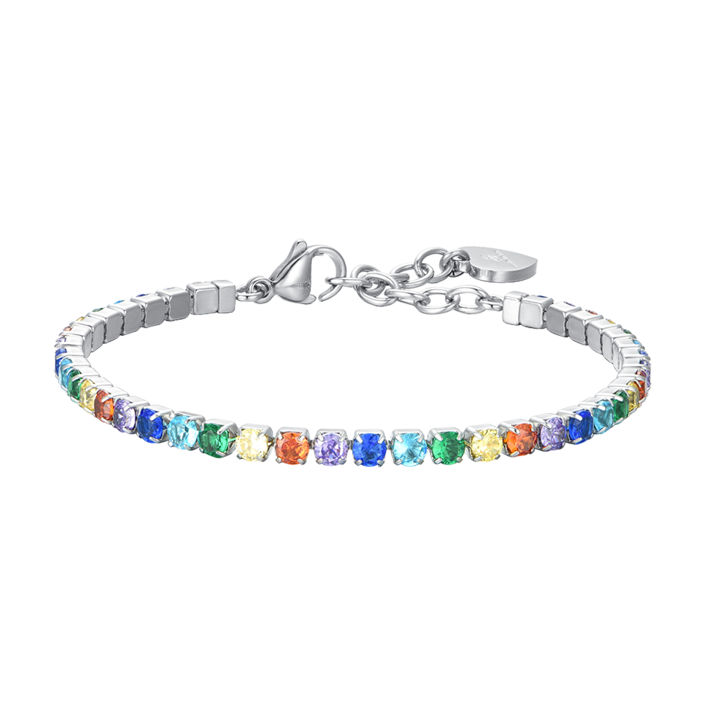 BRACELET DE TENNIS POUR FEMME AVEC CRISTAUX MULTICOLORES