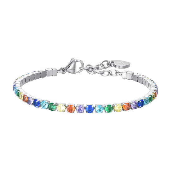 BRACELET DE TENNIS POUR FEMME AVEC CRISTAUX MULTICOLORES