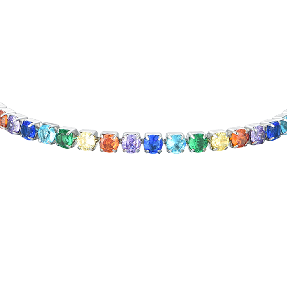 BRACELET DE TENNIS POUR FEMME AVEC CRISTAUX MULTICOLORES