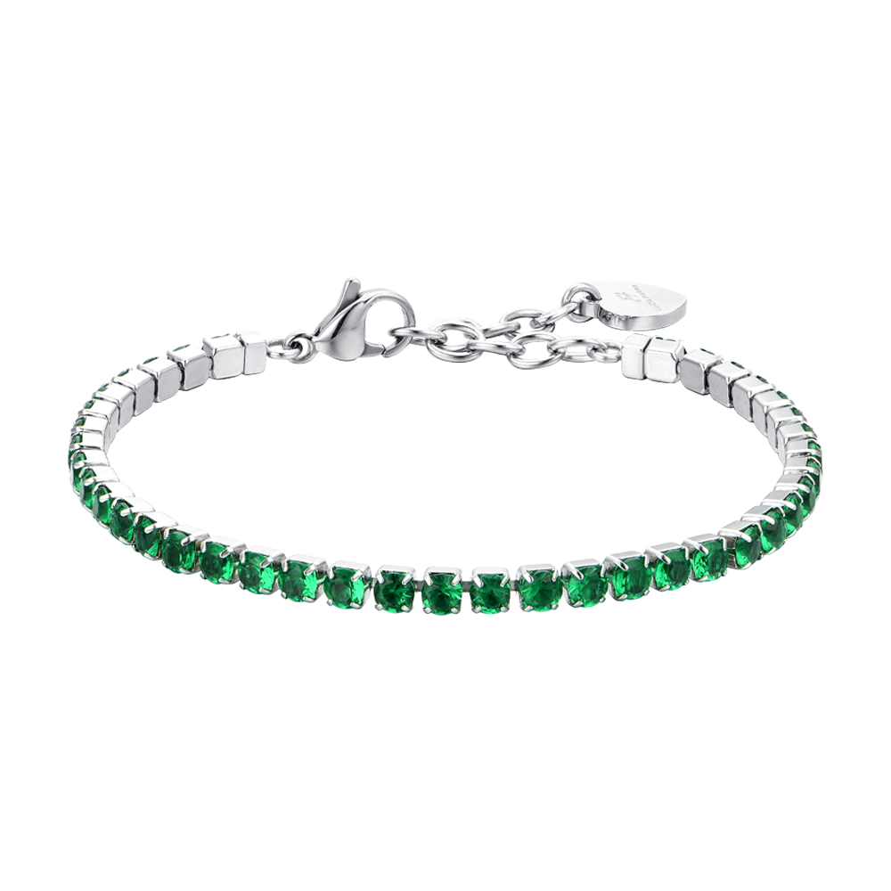 BRACELET DE TENNIS POUR FEMME AVEC CRISTAUX VERTS