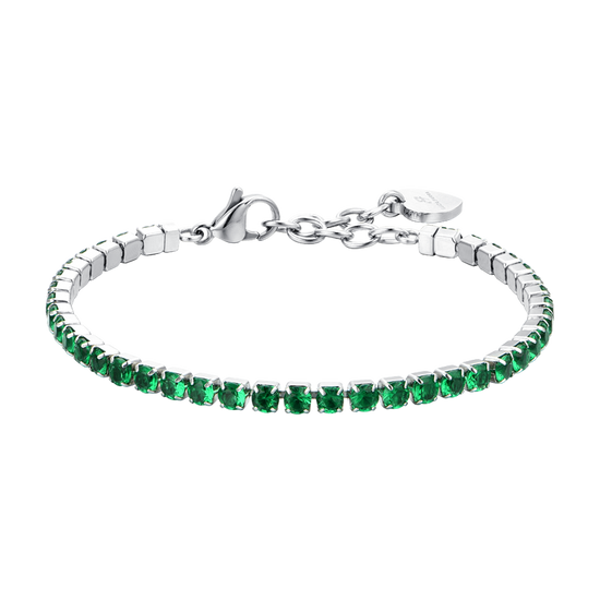 BRACELET DE TENNIS POUR FEMME AVEC CRISTAUX VERTS