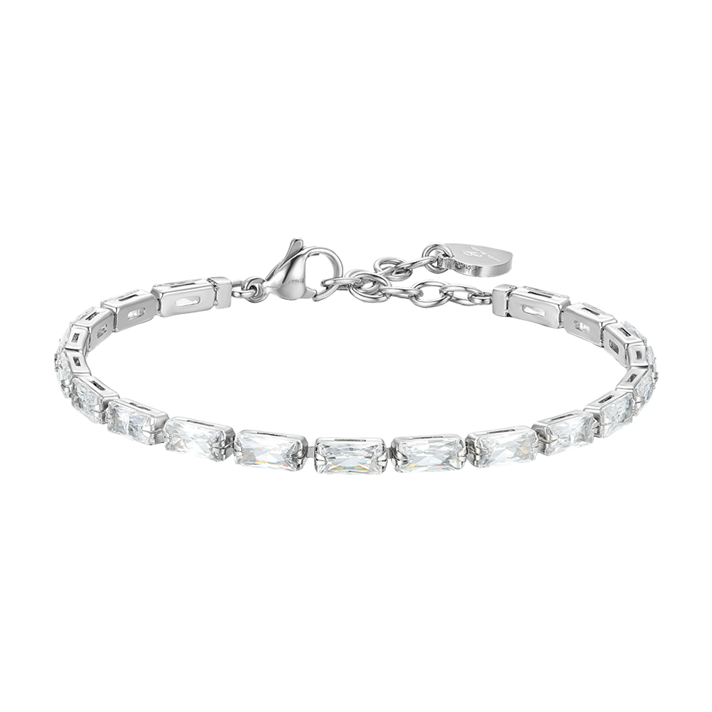 BRACELET DE TENNIS EN ZIRCON CUBIQUE BAGUETTE BLANCHE