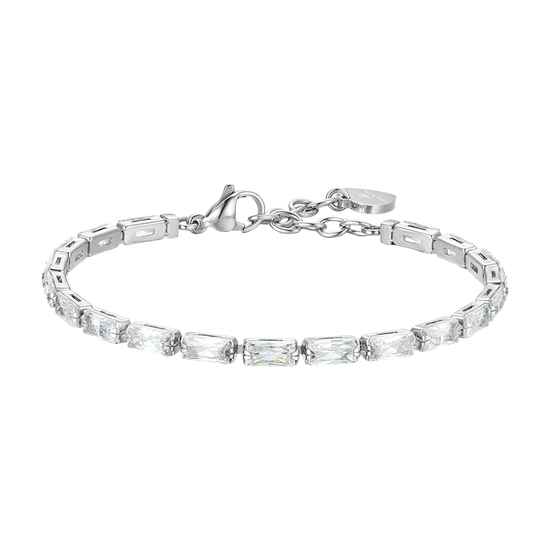 BRACELET DE TENNIS EN ZIRCON CUBIQUE BAGUETTE BLANCHE