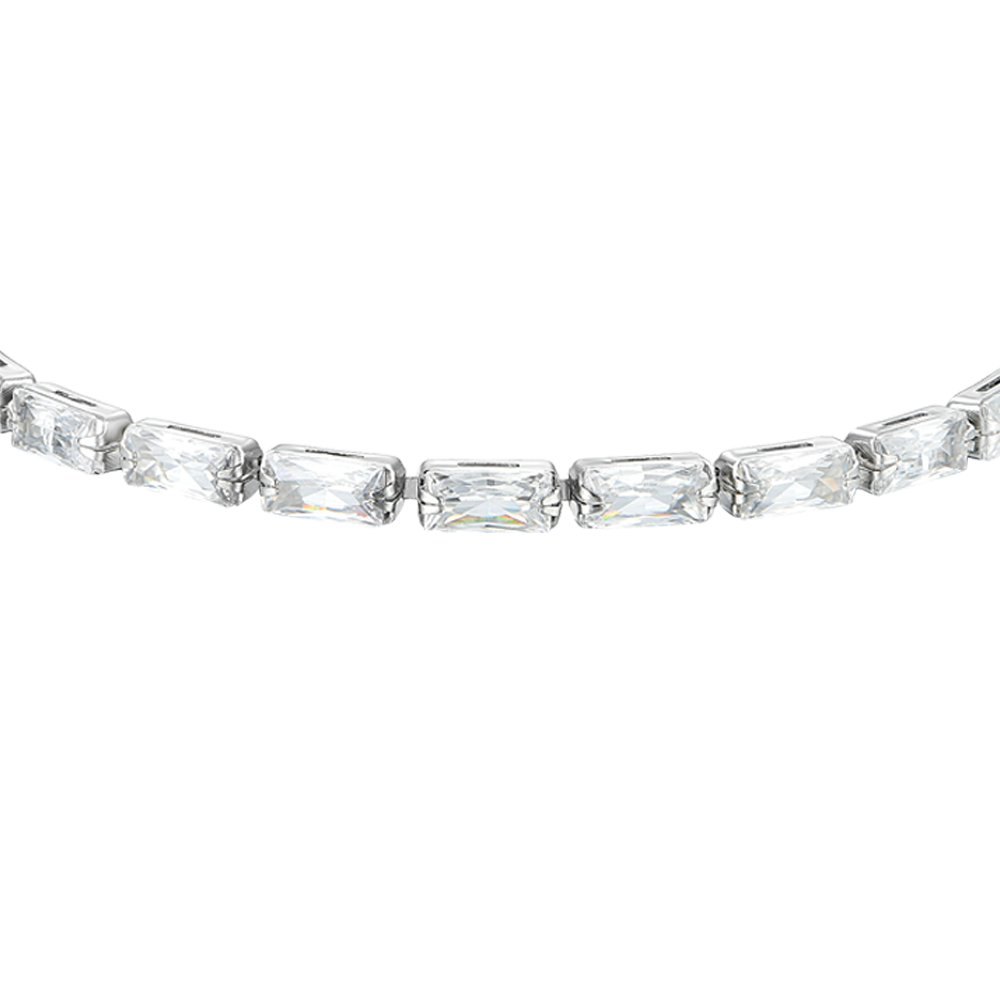 BRACELET DE TENNIS EN ZIRCON CUBIQUE BAGUETTE BLANCHE