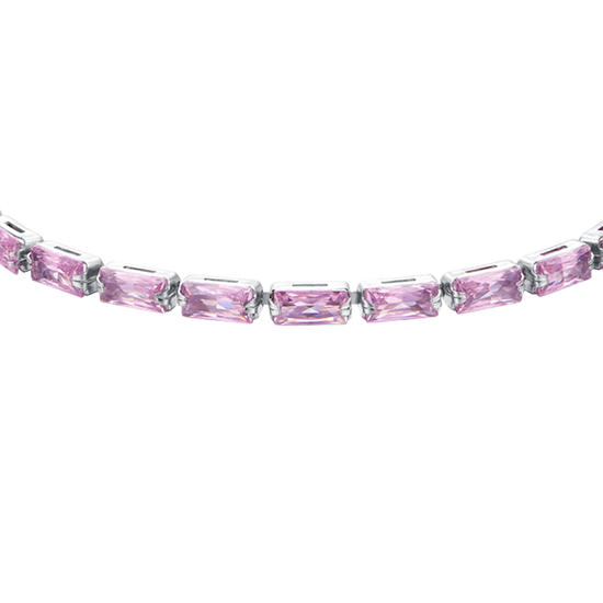 BRACELET DE TENNIS EN ZIRCON CUBIQUE BAGUETTE ROSE