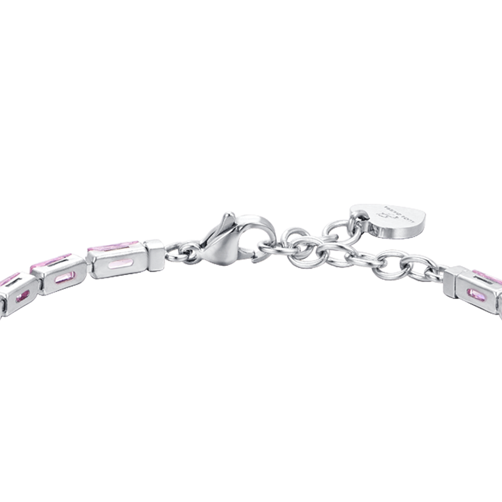 BRACELET DE TENNIS EN ZIRCON CUBIQUE BAGUETTE ROSE