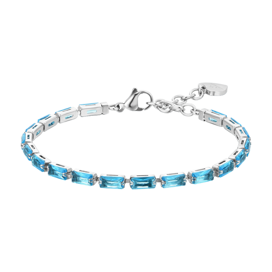 BRACELET DE TENNIS FEMME BAGUETTE AIGUE-MARINE