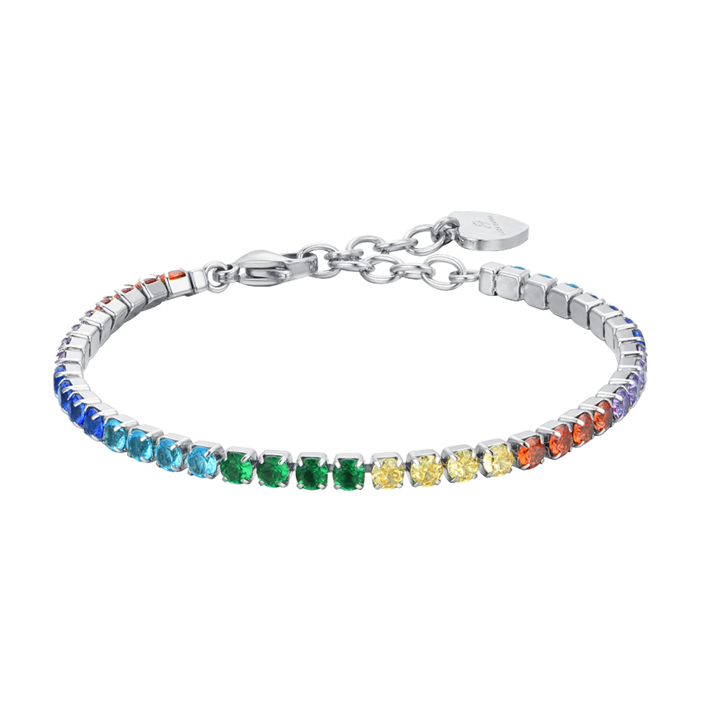 BRACELET DE TENNIS POUR FEMMES AVEC CRISTAUX ARC-EN-CIEL